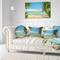 Designart - Palms at Caribbean Beach - Seashore Photo Canvas Art Print